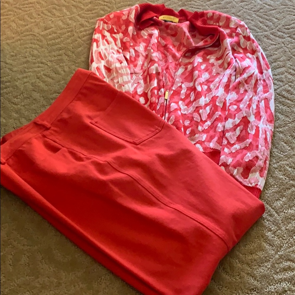 Jeans and sweater set, St. John